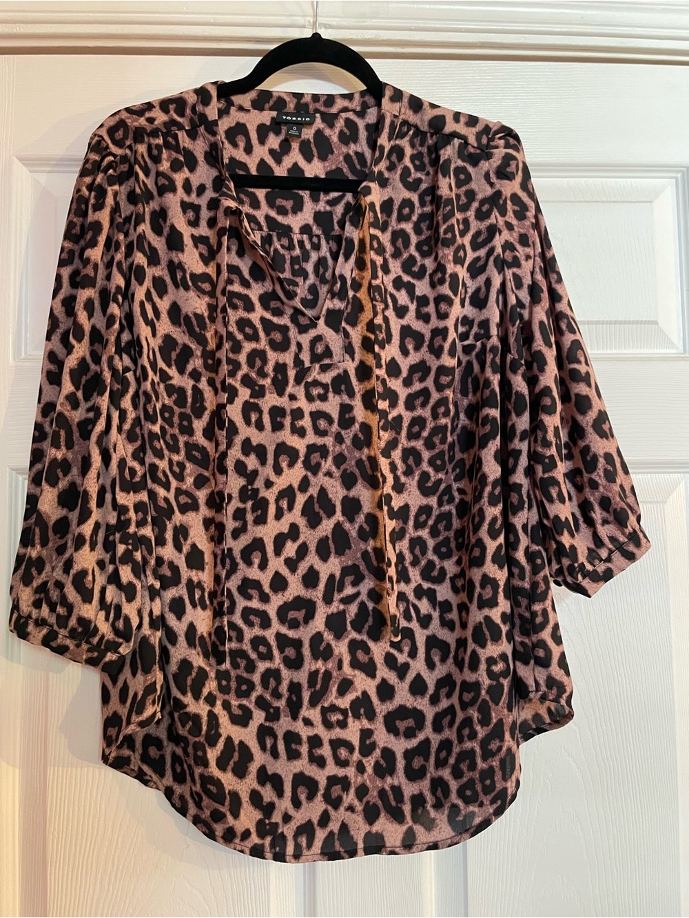 Torrid Leopard Print V-Neck Blouse